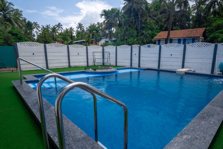 Vandana Villa, Alibag: The pool from the step handrails